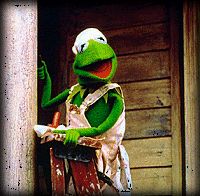 Kermit paints the Muppet Boarding House