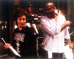 Fran Brill and Kevin Clash in studio