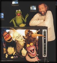 Jim Henson with Kermit on Ed Sullivan